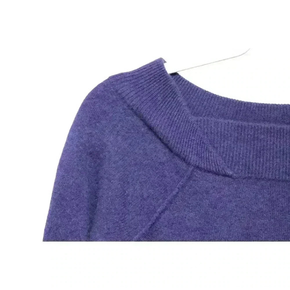Cashmere Sweater Dress Size Small Bodycon 3/4 Sleeve Blue Purple Stretch Knit - Picture 4 of 11